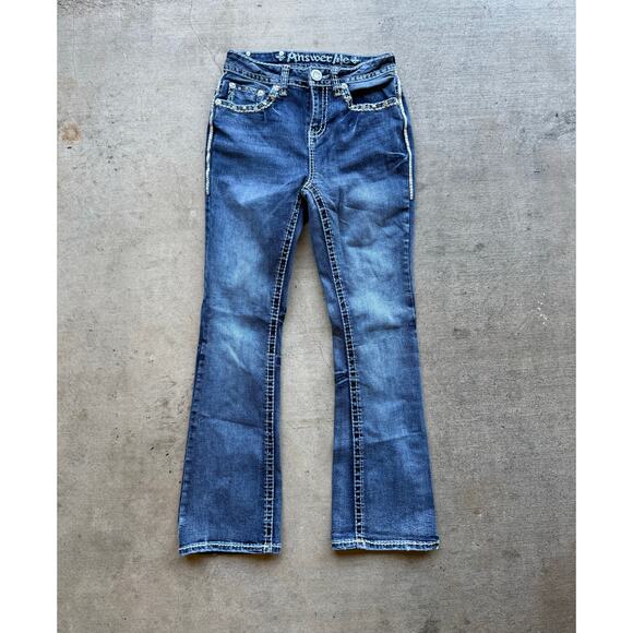 Y2K Answer Me Jeans Studded Bootcut Size 28x29 - Picture 2 of 7